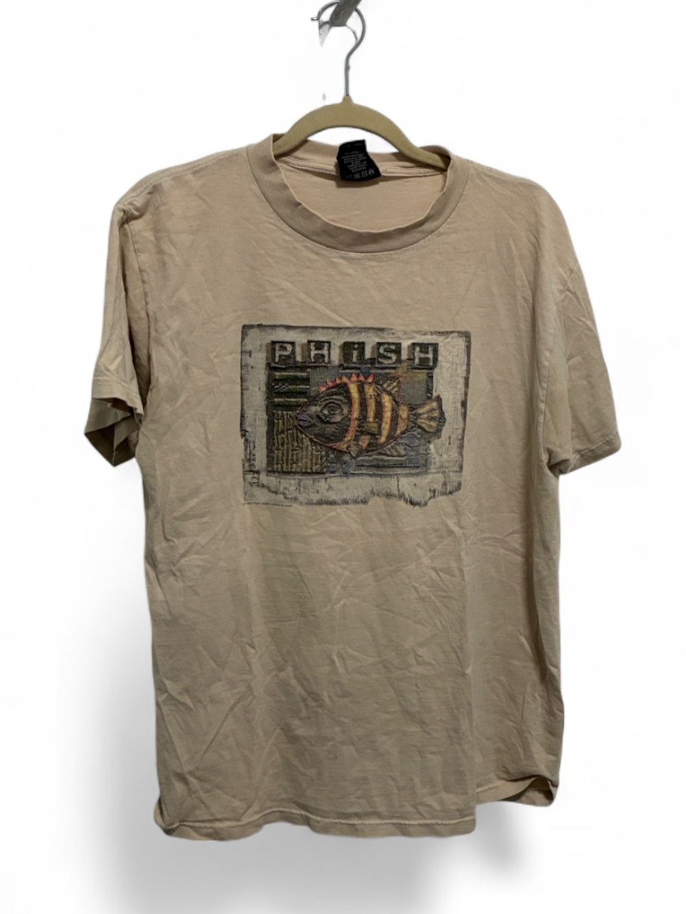 Vintage Giant Phish Graphic Tan Short Sleeve Band Tee Shirt